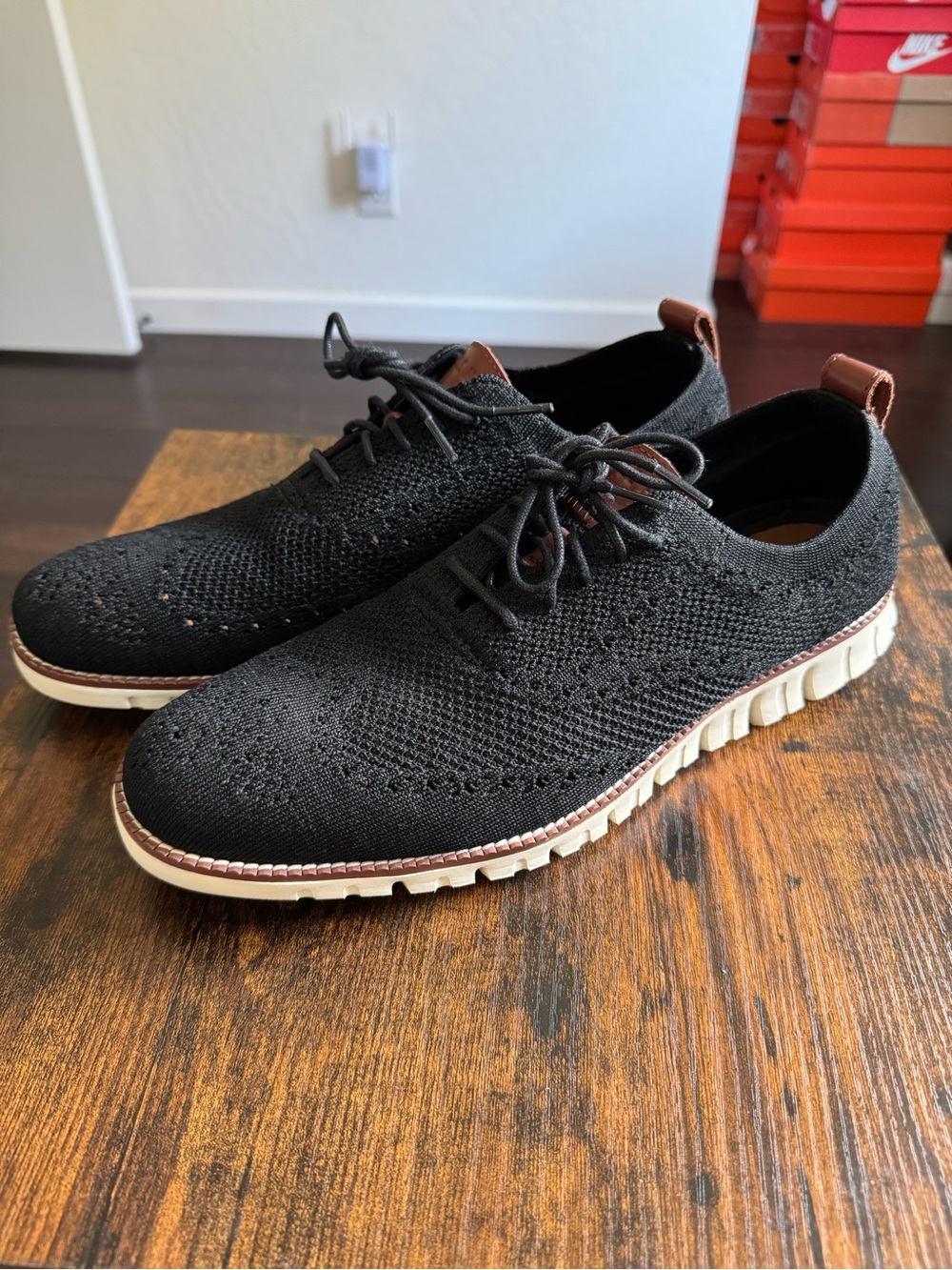 Cole Haan ZeroGrand Men's Black Knit Casual Lace-Up Shoes sz 10.5